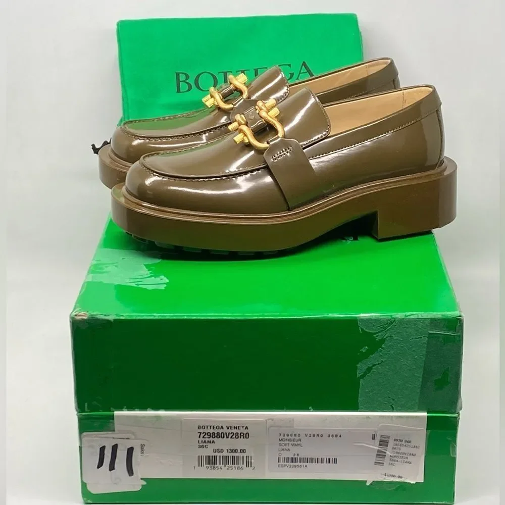 Bottega Veneta  Monsieur Leather Chunky Loafers size 36